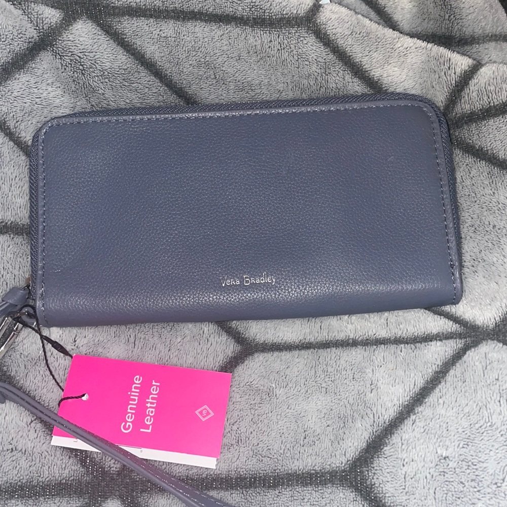 Vera Bradley leather RFID accordion wristlet